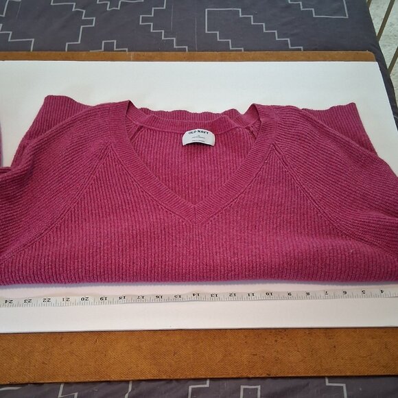 Old Navy Women V-Neck Sweater Size 2X Pink Long Sleeve Pullover Machine Washable - Picture 7 of 10